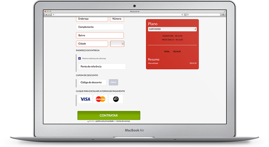 Checkout transparente Checkout transparente